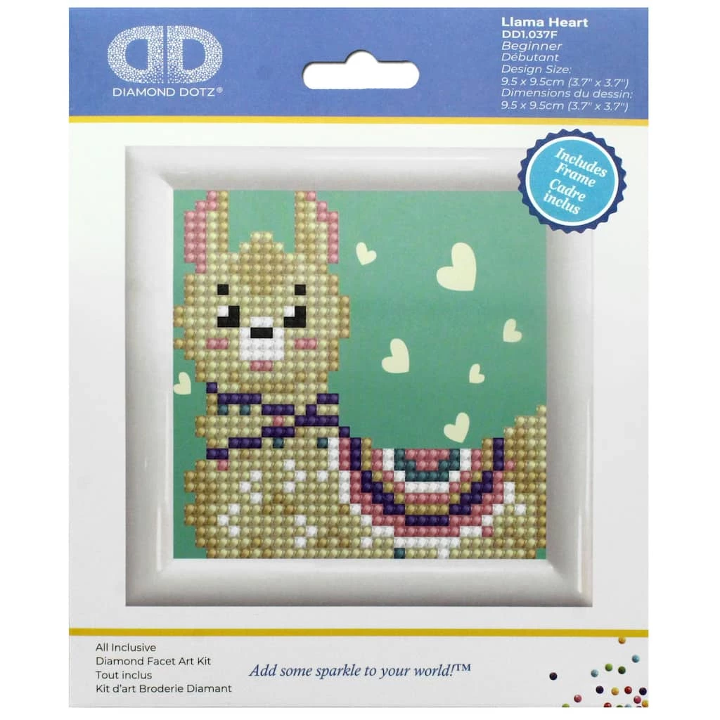 Budget 🌟 Diamond Dotz® Facet Art Kit with Frame, Llama Heart 😀 1 Budget 🌟 Diamond Dotz® Facet Art Kit with Frame, Llama Heart 😀