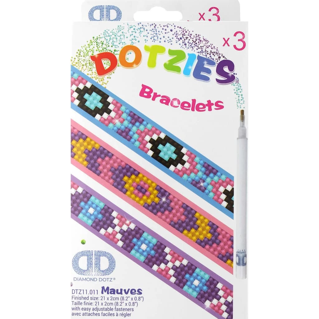 Wholesale ❤️ Diamond Dotz® Dotzies® Bracelets Mauves Kit ✔️ 1 Wholesale ❤️ Diamond Dotz® Dotzies® Bracelets Mauves Kit ✔️