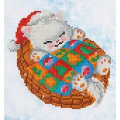 New 😀 Diamond Dotz® Snug 🎅 Christmas Kitty Beginner Facet Art Kit ⌛