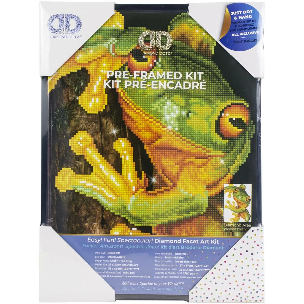 Promo 💯 Diamond Dotz® Green Tree Frog Pre-Framed Diamond Art Kit 😍 2 Promo 💯 Diamond Dotz® Green Tree Frog Pre-Framed Diamond Art Kit 😍 - Image 2