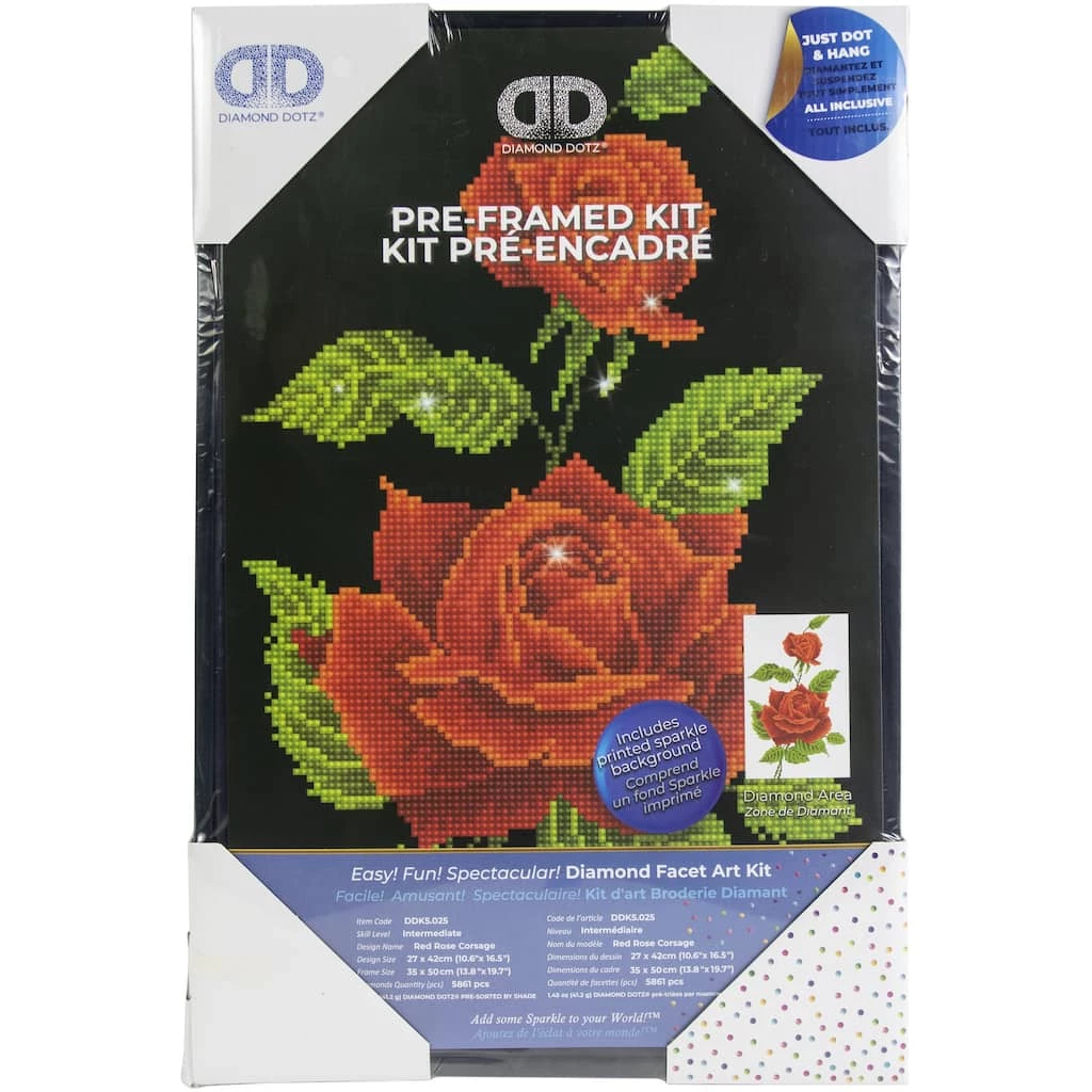 Best Pirce ⌛ Diamond Dotz® Red Rose Corsage Pre-Framed Diamond Art Kit 🔔 2 Best Pirce ⌛ Diamond Dotz® Red Rose Corsage Pre-Framed Diamond Art Kit 🔔 - Image 2