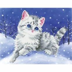 Best reviews of 👏 Diamond Dotz® Kitten in the Snow Pre-Framed Diamond Art Kit 🎁