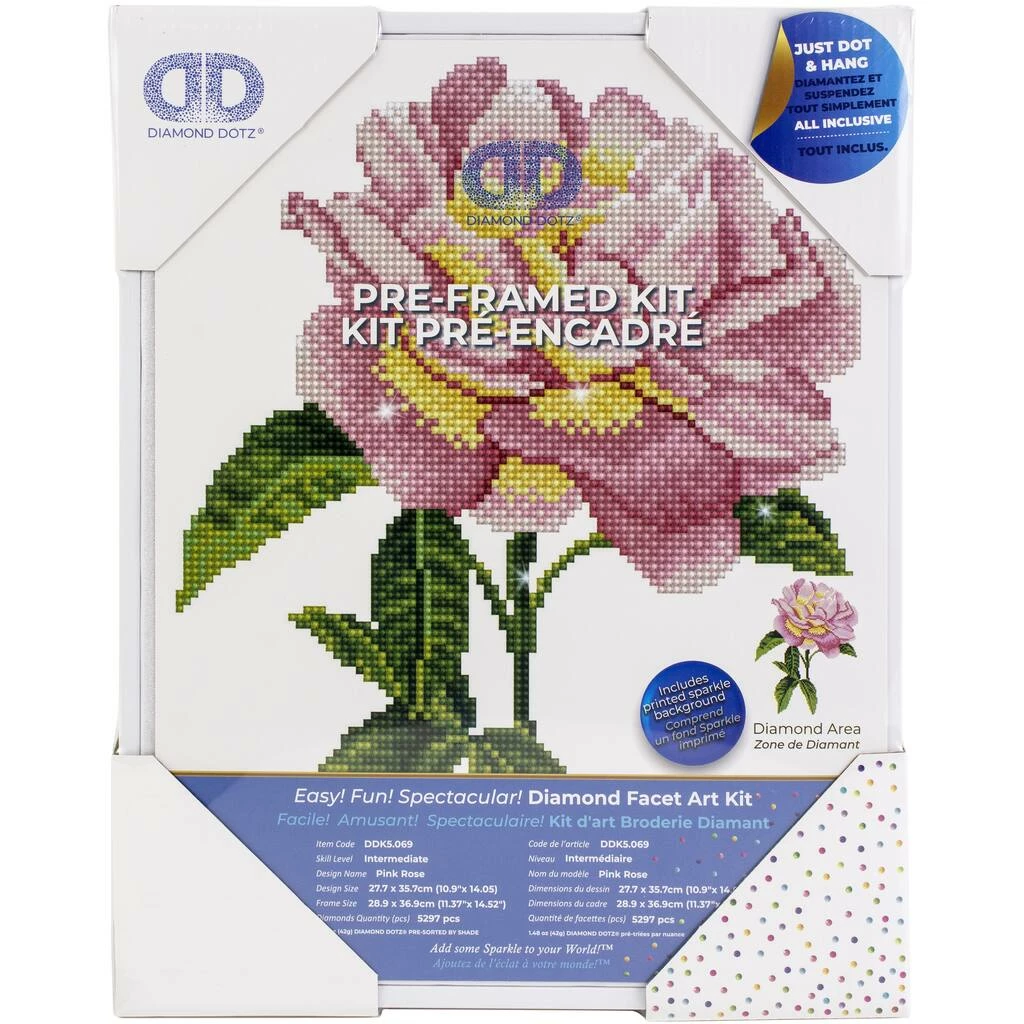 Cheapest ๐ Diamond Dotz® Pink Rose Pre-Framed Diamond Art Kit ๐ 2 Cheapest ๐ Diamond Dotz® Pink Rose Pre-Framed Diamond Art Kit ๐ - Image 2