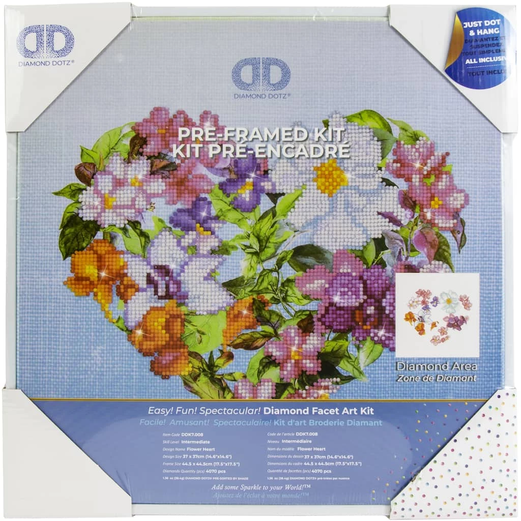 Outlet 😀 Diamond Dotz® Flower Heart Pre-Framed Diamond Art Kit ✨ 2 Outlet 😀 Diamond Dotz® Flower Heart Pre-Framed Diamond Art Kit ✨ - Image 2