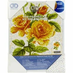 Budget ๐คฉ Diamond Dotz® Yellow Rose Bouquet Pre-Framed Diamond Art Kit ๐
