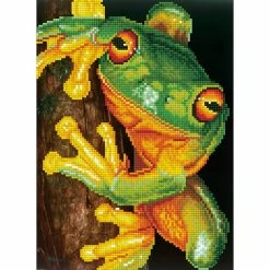 Cheapest ๐ Diamond Dotz® Intermediate Level Green Tree Frog Diamond Painting Kit โค๏ธ
