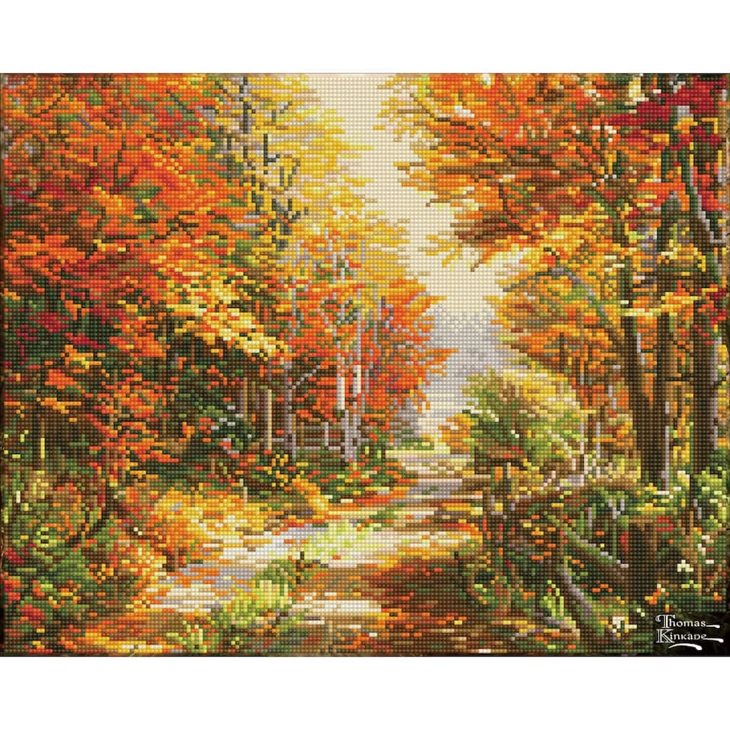New ๐ Diamond Dotz® Intermediate Level Thomas Kinkade A Walk Down Autumn Lane Diamond Painting Kit ๐งจ 1 New ๐ Diamond Dotz® Intermediate Level Thomas Kinkade A Walk Down Autumn Lane Diamond Painting Kit ๐งจ