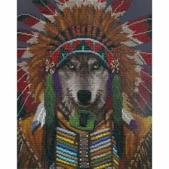 Best Pirce ๐ Diamond Dotz® Wolf Spirit Chief Diamond Painting Kit โ