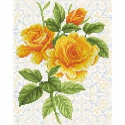 New ๐ Diamond Dotz® Intermediate Yellow Rose Bouquet Diamond Painting Kit ๐