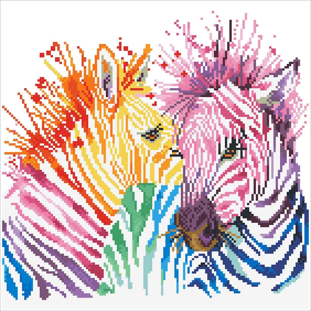 Best Pirce 😉 Diamond Dotz® Intermediate Rainbow Zebras Diamond Painting Kit ✨ 2 Best Pirce 😉 Diamond Dotz® Intermediate Rainbow Zebras Diamond Painting Kit ✨ - Image 2