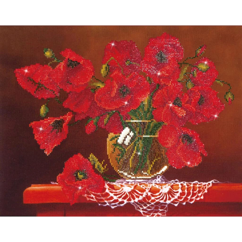 New 💯 Diamond Dotz® Red Poppies Diamond Painting Kit 🔔 1 New 💯 Diamond Dotz® Red Poppies Diamond Painting Kit 🔔