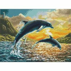 Buy ๐ Diamond Dotz® Intermediate Dolphin Sunset Diamond Painting Kit ๐