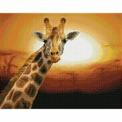 Flash Sale 💯 Diamond Dotz® Intermediate Sunset GiraffeAmboseli National Park, Kenya Diamond Art Painting Kit ⌛